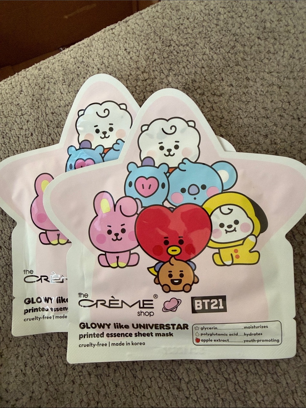 Two The Crème Shop BT21 Glowy Like Universtar Sheet Mask - Pack Of Two